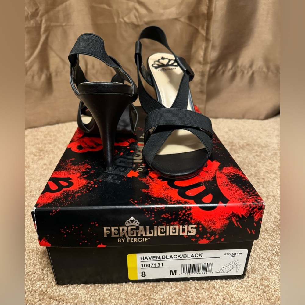 Fergalicious Black Heels Size 8